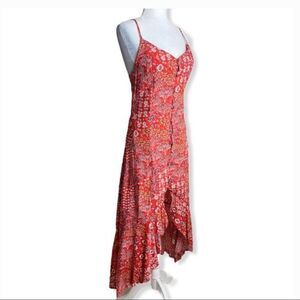 ABEL the Label JAASE Red Lola Printed Dress 100% Rayon